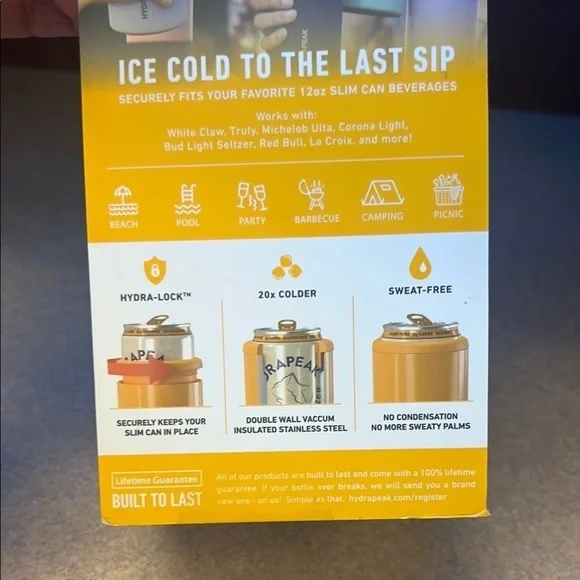 Hydrapeak Orange Slim Can Cooler - Picture 2 of 9